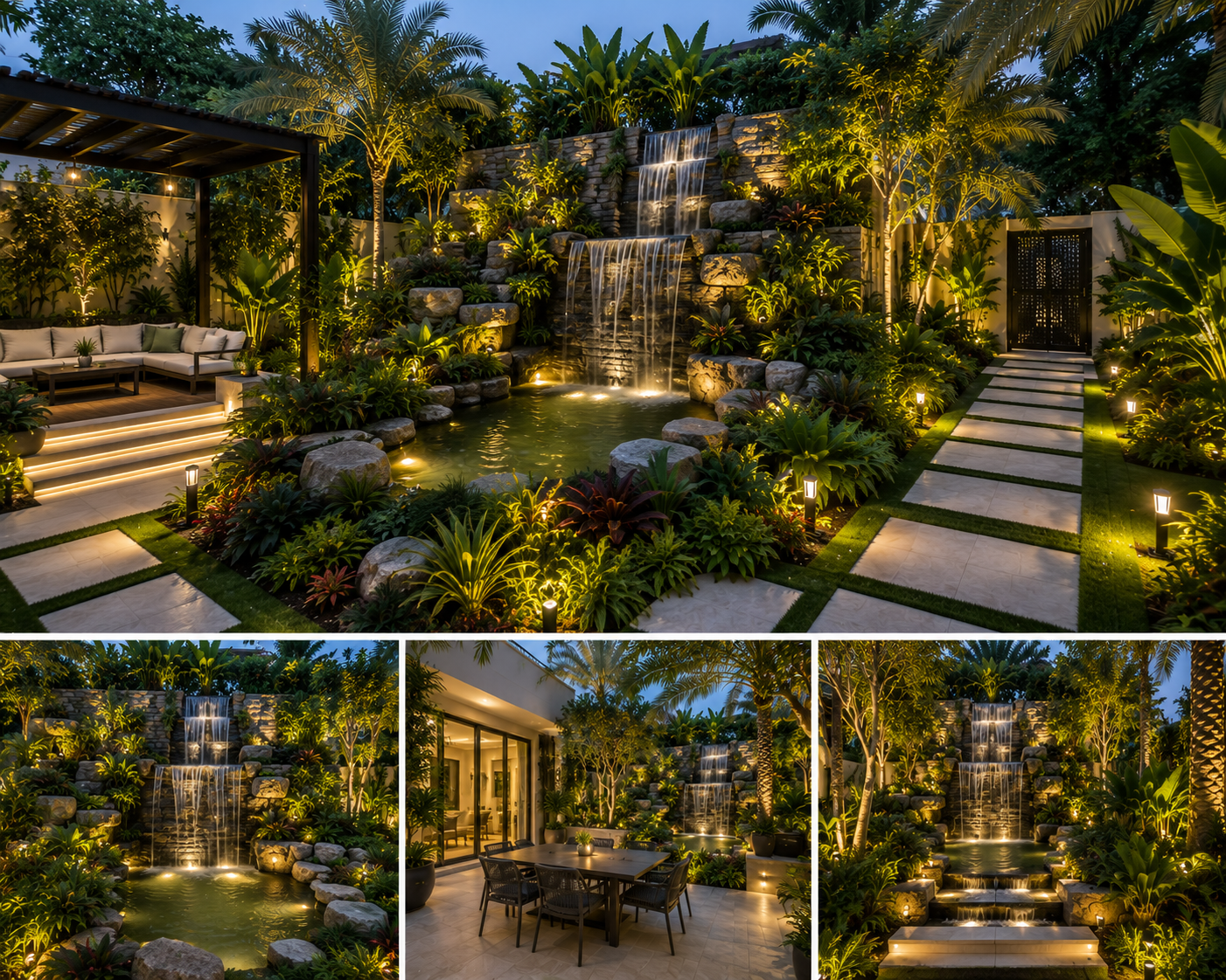 Custom Garden Waterfall — Jumeirah Islands, Dubai