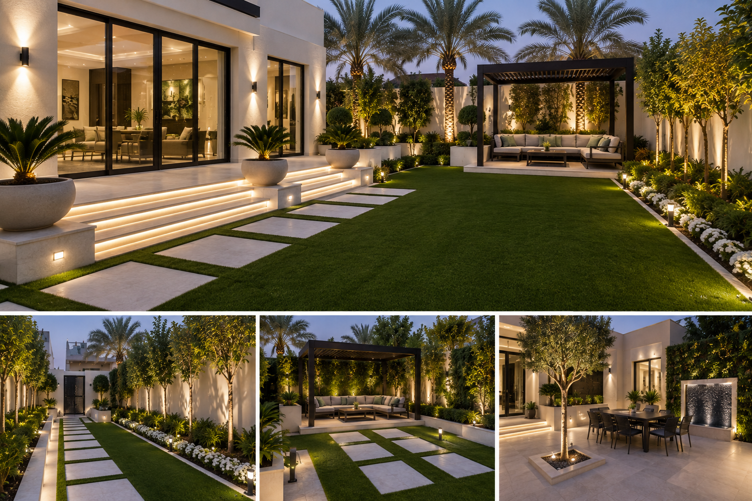 Modern Villa Landscape & Outdoor Living — Jumeirah, Dubai